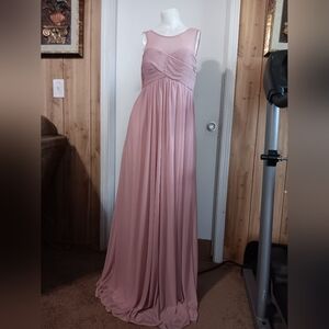 Birdy Grey Pink Ruched Maxi Gown Size S